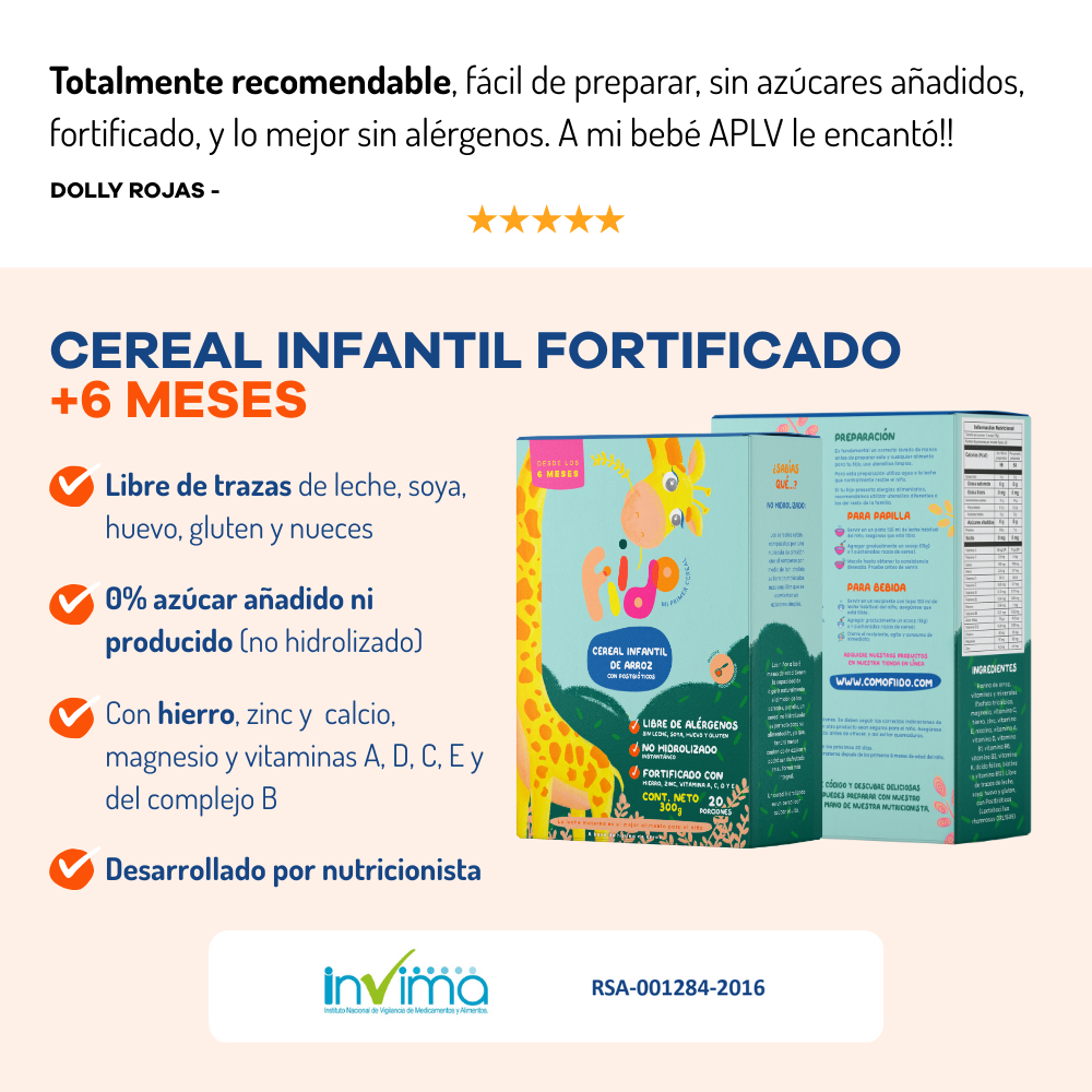Fiido cereal infantil de arroz sin azúcar