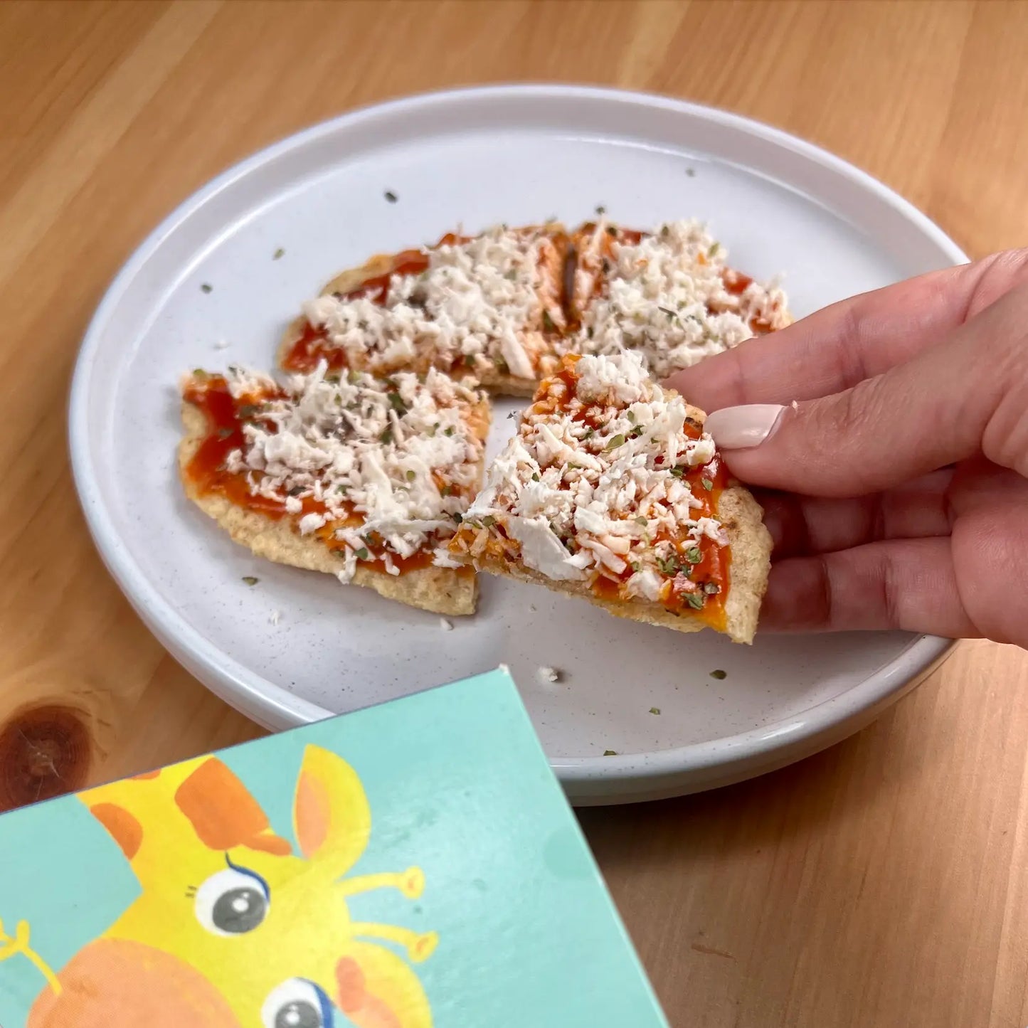Pizza casera preparada con cereal infantil Fiido